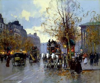 愛德華 科爾特斯 Omnibus on the Place de la Madeleine 愛德華 科爾特斯 Omnibus on the Place de la Madeleine